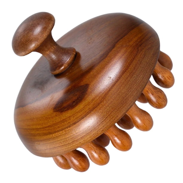 Peine de masaje capilar con dientes anchos, cepillo de madera para el cuidado del cabello y la eliminación de la caspa.