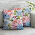 thumbnail image 3 of Shiartex  Blooming Flowers Throw Pillow Covers,Summer Garden Watercolor Botanical Roses Decorative Pillow Covers Digital Printing Blended Fabric for Couch Sofa Bed Invisible Zipper, 3 of 5