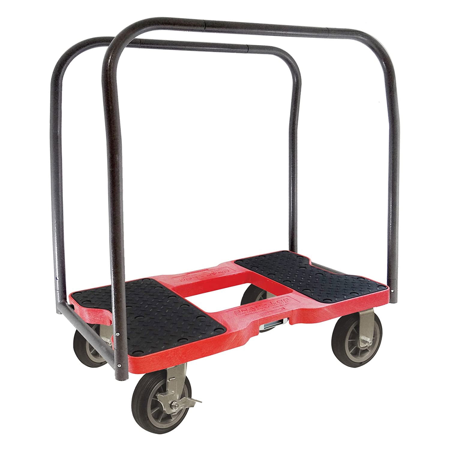 Removeable Push Bar And Optional E-Strap Safety Attachment Snap-Loc 1800 Lb Super-Duty Professional E-Track Push Cart Dolly Black SL1800P6B Safely Moves More In Less Time With Easy Rolling Casters 