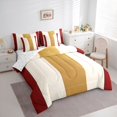 thumbnail image 2 of Homewish Vintage Vertical Lines 7-Piece Twin Bedding,Contemporary Stripe Bedding Comforter Set,Red,Reversible, 2 of 8