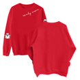 thumbnail image 4 of Womens Oversized Sweatshirts Spooky Season Cute Ghost Sleeve Graphic Vintage Y2K Crew Neck Streetwear Pullover Tops Fall Winter Clothes Red 3XL, 4 of 4