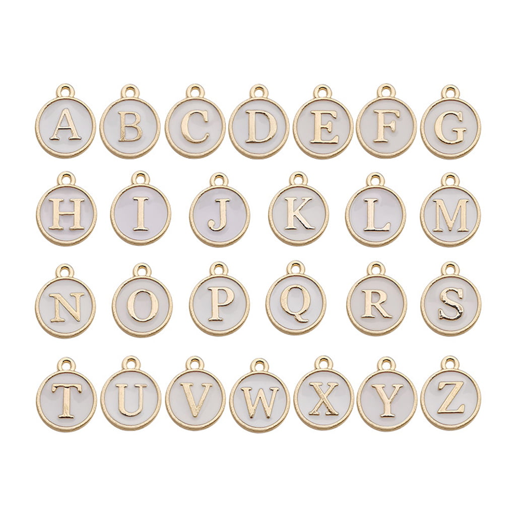26Pcs A-Z Letters Charms Pendents for Necklace Bracelet Keychain DIY Accessories 