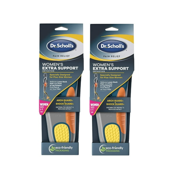 Dr. Scholl's Insoles for Women Extra Support Pain Relief Orthotics Shoe Inserts Pack of 2