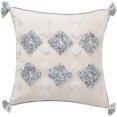 thumbnail image 1 of Square Decorative Throw Pillow Covers for Couch Sofa Bedroom Living Room, Geometric Woven Tufted Boho Cushion Cover, Boho Cotton Pillow Cases with Tas, 1 of 4