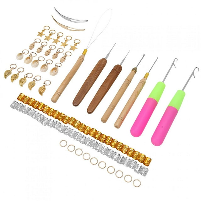 Rastas 89 Uds Anillos Metálicos Para El Cabello Anillos Trenzados Para El Cabello Aguja Para Rastas Gancho De Ganchillo Herramientas Para El Cabello