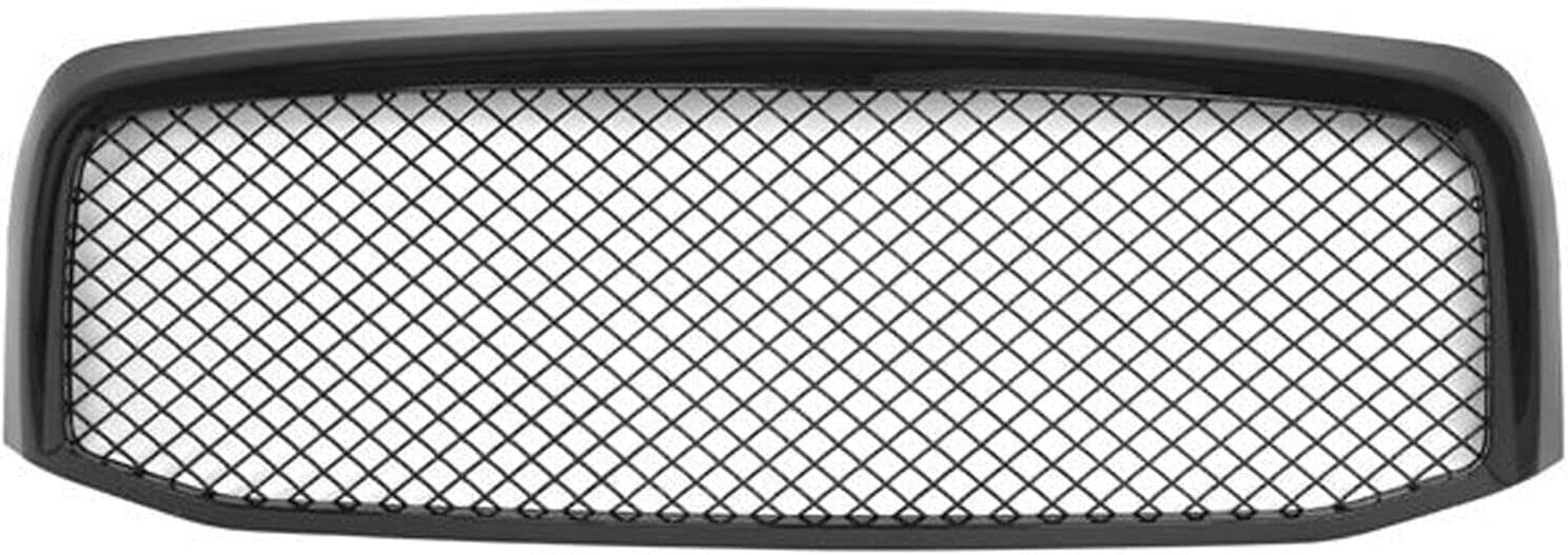 YLT AUTO Front Bumper Gloss Black Mesh Grille Replacement Guard Front