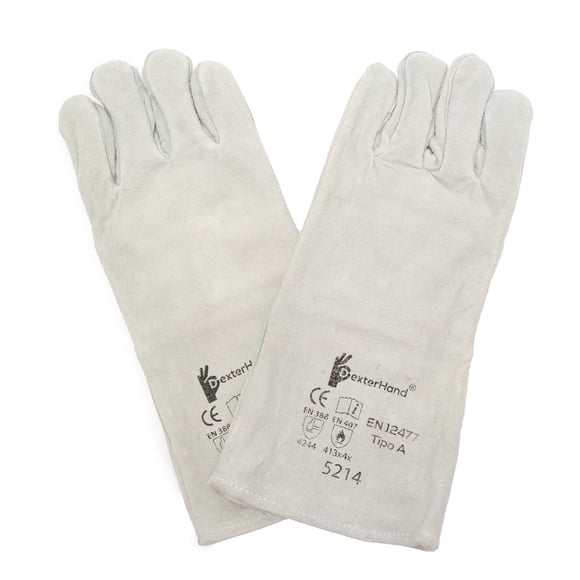 Guantes Para Soldador Dexterhand Carnaza/Algodón 35.56X16Cm