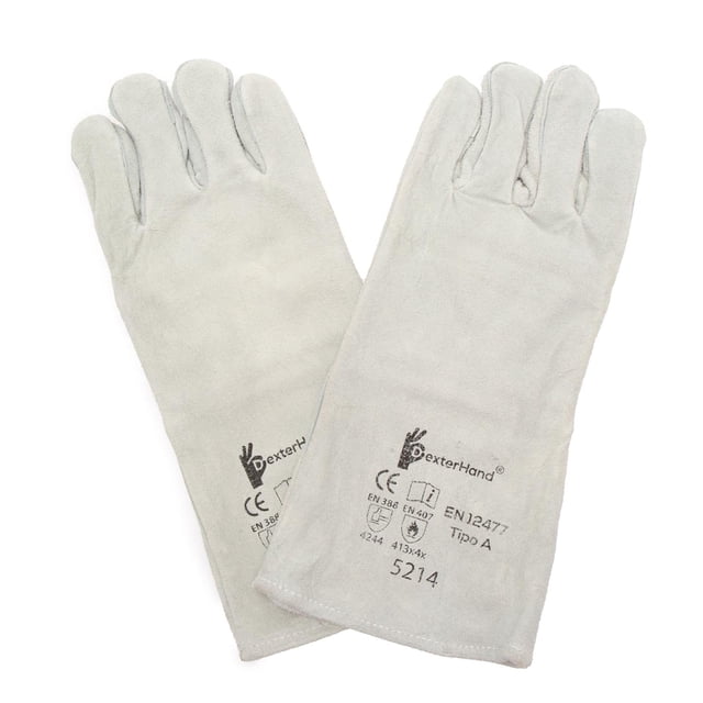 Guantes Para Soldador Dexterhand Carnaza/Algodón 35.56X16Cm