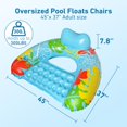 thumbnail image 2 of Sillas flotantes inflables para piscina SEETOHOME, 3 unidades, con portavasos, 2 of 8