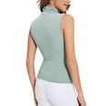 thumbnail image 2 of QRIC Women Sleeveless Mock Turtleneck Shirts Ribbed Fitted Slim Fit Tank Top, S-XL, 2 of 5