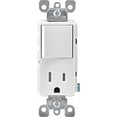 thumbnail image 2 of Leviton Duplex Receptacle — Decora® Rocker-Style Design in White — UL Listed for US Residential Electrical Code Compliance, Drop-in NEC-Standard Wiring, 2 of 2