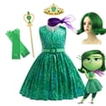 thumbnail image 2 of Disfraz de disgusto de la película Disney para niños, vestido de princesa con flores de dibujos animados, cinturón, bufanda y peluca, ropa de fiesta de Carnaval y Halloween, 2 of 5