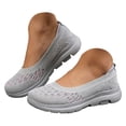 thumbnail image 3 of Women's Low Top Mesh Walking Tennis Shoes Lightweight Wedge Platform Non Slip Soft Sole Casual Sneakers Gray Size 8, 3 of 6