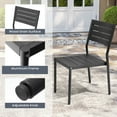 thumbnail image 3 of Pellebant Set of 2 Outdoor Aluminum Dining Chairs Patio Armless Chairs in Black, 3 of 6