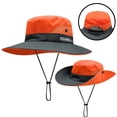 thumbnail image 3 of Womens Ponytail Sun Hat UV Protection Bucket Hats Foldable Wide Brim Hat for Beach Fishing Hiking, 3 of 8