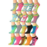 Colorfut Women's 20 Pairs Colorful Patterned Low Cut/No Show Socks