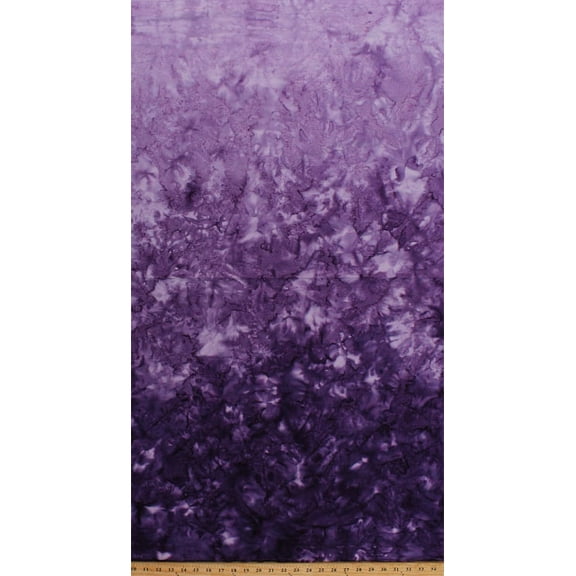 Cotton Batik Violet Purple Ombre Gradations Variations Mottled Style Hand Painted Batik Cotton Fabric Print by the Yard (851-VIOLET-81)