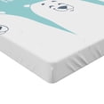 thumbnail image 2 of Ambesonne Cartoon Fitted Sheet, Words Bears, Full Size, Aqua White, 2 of 3