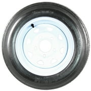 Trailer Tire On Rim 4.80-12 480-12 4.80 X 12 12 in. LRB 5 Lug Wheel White Spoke.