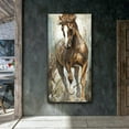 thumbnail image 5 of HFDF Large Retro Animal Running Brown Horse Canvas Wall Art Pictures Oil Painting Canvas Poster Painting Artwork Prints for Living Room and Bedroom Corridor Wall Decor Ready to Hang 16x20inch Framed, 5 of 7