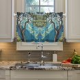 thumbnail image 2 of Yayeee Kitchen Curtains Tier Pair Light Filtering 27"x36" Rod Pocket Short Cafe Window Panel, Yellow Tree, 2 of 7