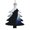 Christmas Tree Shape, variant on Wolf Under Night Sky Wooden Christmas Ornament Angel Shape,Xmas Tree Hanging Decoration 6 PCS