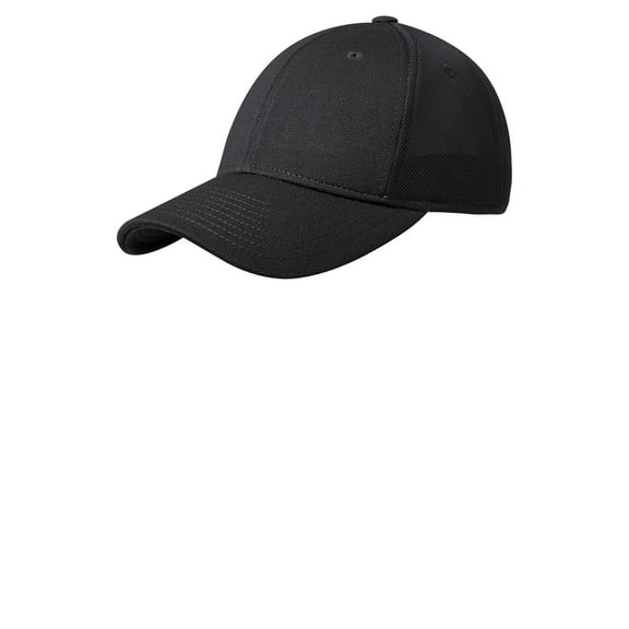 Port Authority Pique Mesh Cap-S/M (Black/ Black)