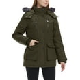 thumbnail image 3 of Wantdo Women's Warm Coat Quilted Winter Jacket Windproof Hooded Parka Jacket Army Green XL, 3 of 12
