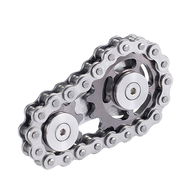 Cadena de bicicleta Gear Fidget Spinner Cadena de piñón de metal Fidget Toy Alivio de la ansiedad y el estrés Fidget Toy Focus Finger Spinning Toy Mecánica de acero inoxidable con rodamientos lisos Ed