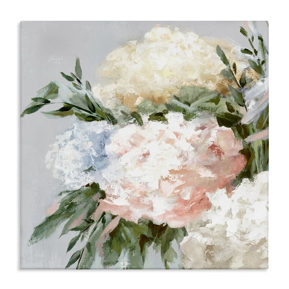 Stupell Industries Pastel Hydrangea Blossoms Plants & Flowers Painting Wrapped Canvas Art Print Wall Art, 17 x 17