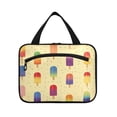 thumbnail image 2 of Travel Hanging Toiletry Bag with 4 Zipped Compartments Waterproof Makeup Accessories Spacious Cosmetic Bag Colorful Popsicles Pattern Medium, 2 of 9