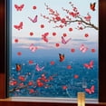 thumbnail image 1 of Calcomanía para ventana con diseño de mariposa y flor de ciruelo, 30 x 90 cm, ligera, autoadhesiva, para sofá, fondo, accesorios, despegar y aplicar, 1 of 8