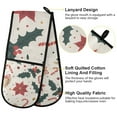 thumbnail image 2 of Yayeee Double Oven Mitt Kitchen Heat Resistant Baking 35" x7" Quilted Glove, Beige Christmas Candy Canes, 2 of 6
