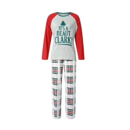

RUEWEY Christmas Family Pajamas Set Women Men Kids Baby Letter Print Sleepwear Nightwear Outfits