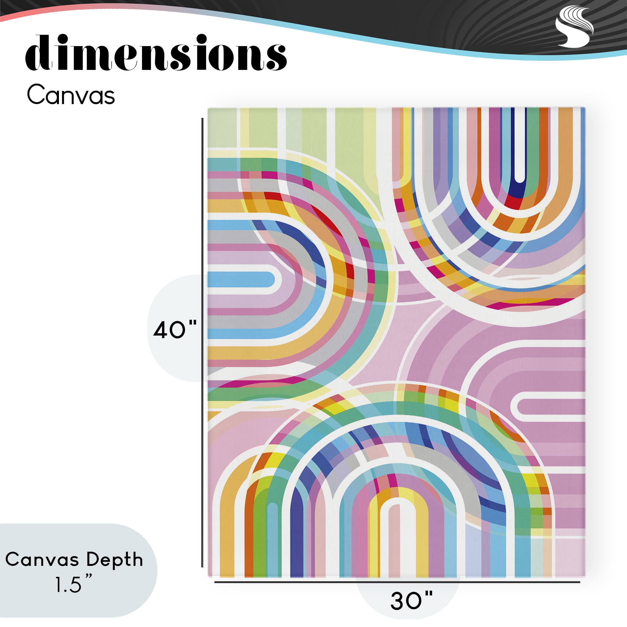 Stupell Industries Bright Playful Rainbow Arches Canvas Wall Art, design by Amber Sterling