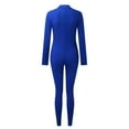 thumbnail image 2 of Aayomet Dressy Jumpsuits For Women Women's Zipper V Neck Long Sleeve Jumpsuit Rompers Bodysuit Catsuit Sport Jumpsuit,Blue L, 2 of 5