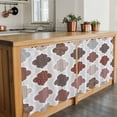 thumbnail image 6 of Moroccan Geometric Tier Curtains 24 Inch Length, Vintage Boho Rhombic Pattern Red Gray Cafe Short Curtains for Bathroom Over Sink, Small Kitchen Curtain Light Filtering Drapes 2 Panels 27.5"Wx24"L, 6 of 8