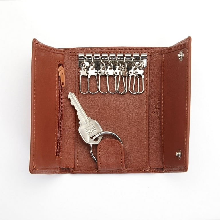 Genuine Leather Trifold Key Case Organizer Wallet - Walmart.com