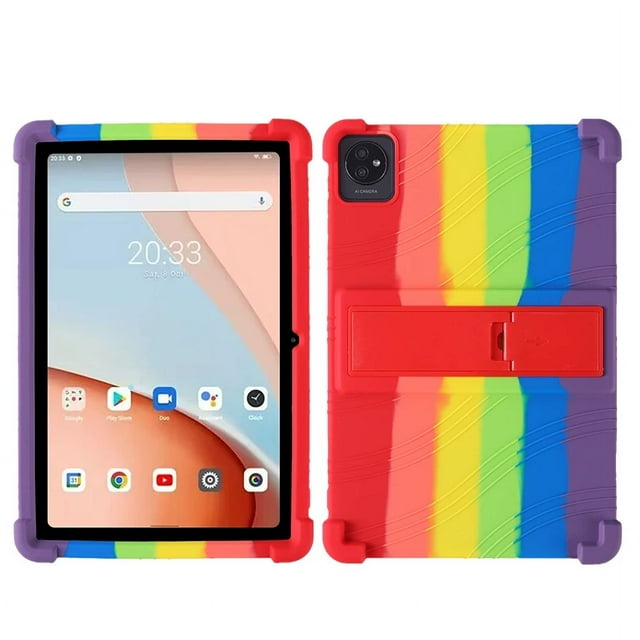 Case For Blackview Tab 70 Wifi 10.1 inch Tablet Safe Shockproof Silicone Stand Cover Rainbow