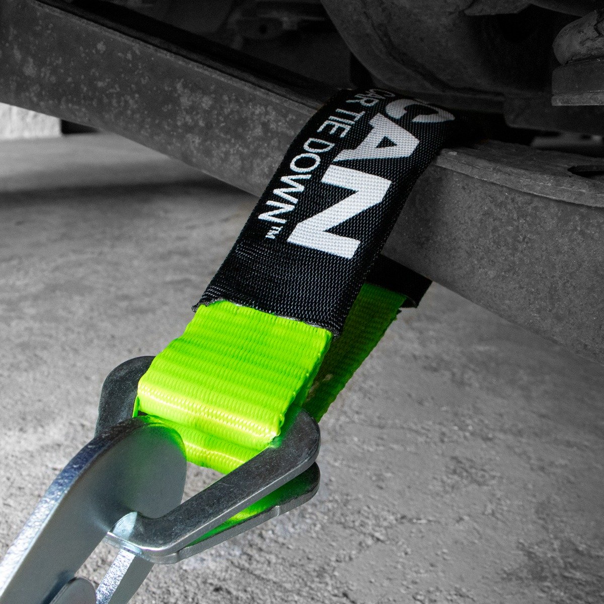 VULCAN Complete Axle Strap Tie Down Kit with Snap Hook Ratchet Straps  High-Viz Includes (4) 22 Inch Axle Straps, (4) 36 Inch Axle Straps, and  (4) 8' Snap Hook Ratchet Straps
