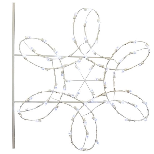 Vickerman D493045 4.5 ft. Double Spiral Snowflake Commercial Pole Decoration with C7 66 LED Light