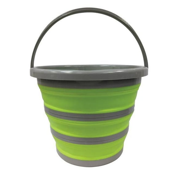 10 Liter Collapsible Bucket, Lime Green-Grey