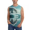thumbnail image 2 of Fotbe Men's Polar Bear On Iceberg Print Men's Sleeveless Muscle Tank Tops Casual T-Shirts for Gym Workout Beach-3X-Large, 2 of 8