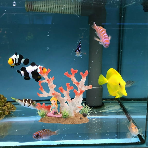 WHAMVOX Aquarium Coral Underwater Mermaid Decor Fish Tank Decorations