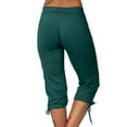 thumbnail image 7 of felwors Womens Capris for Summer 2026 Casual Yoga Gym Capri Leggings with Drawstring Shorts High Waisted Cropped Beach Pants (Dark Green, M), 7 of 7