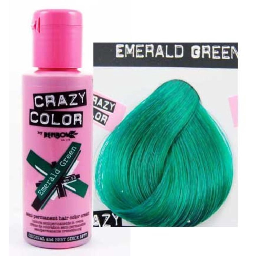 Hair Color Emerald Green 53, Will add a hint of color on natural light hair, and last around 3