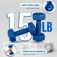 thumbnail image 4 of Yes4All 15lb Pair of Vinyl Hexagon Dumbbells - Dumbbells Set of 2 Hand Weights for Home Gym & Strength Training (2-15 lbs Weight Options) - Nautical Blue, 4 of 5