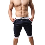 ONEFIT Mens Summer Sports Pants Comforbale Beach Pants Dark Blue Large