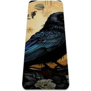 Crow Pattern TPE Yoga Mat for Workout & Exercise - Eco-friendly & Non-slip Fitness Mat
