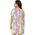 thumbnail image 3 of Rainbow Unicorn Women'S Nightgown Sleepwear Short Sleeves Nightshirt Loose Comfy Pajama Small, 3 of 8